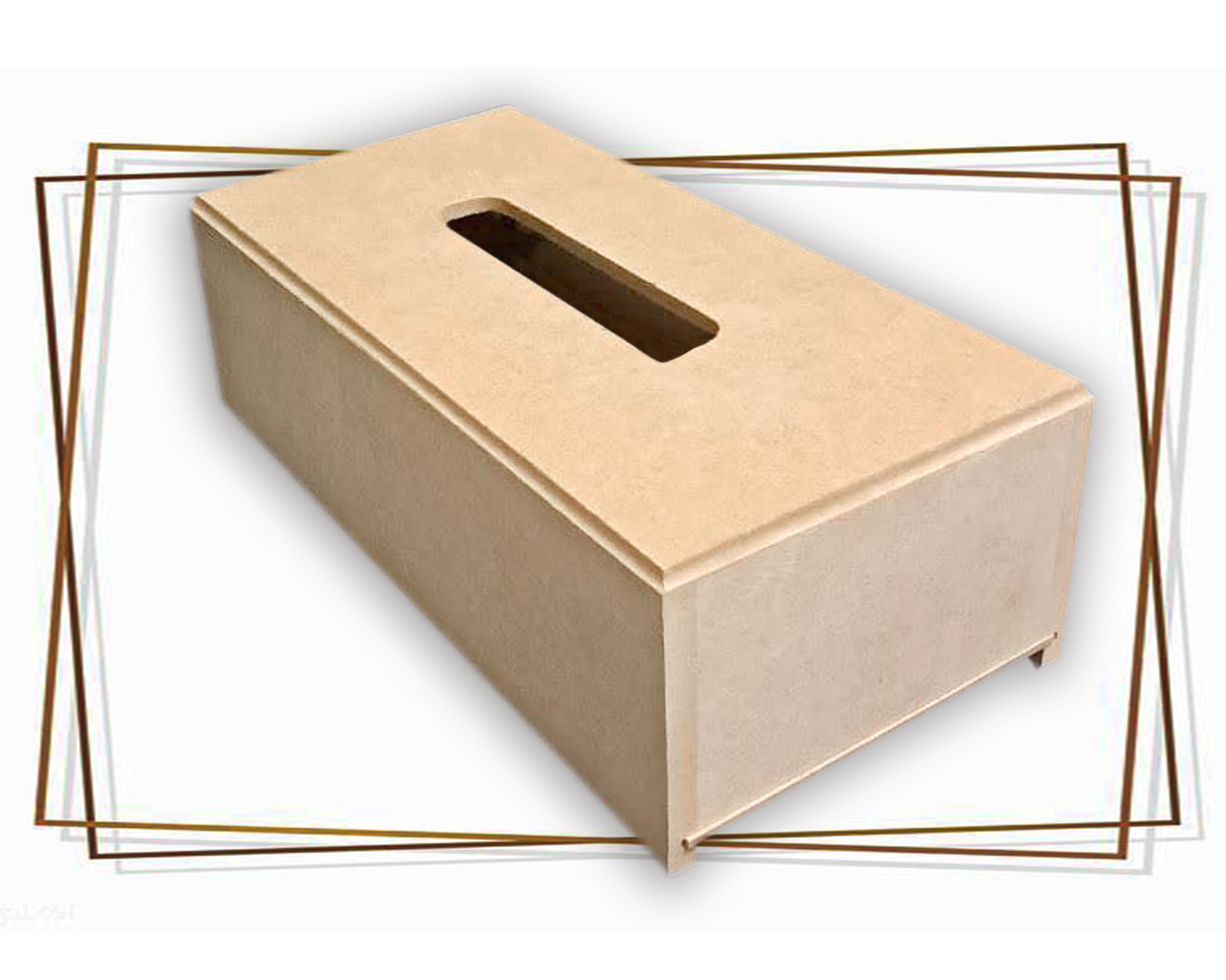 بیس خام MDF جعبه دستمال کشویی رویه 5 میل