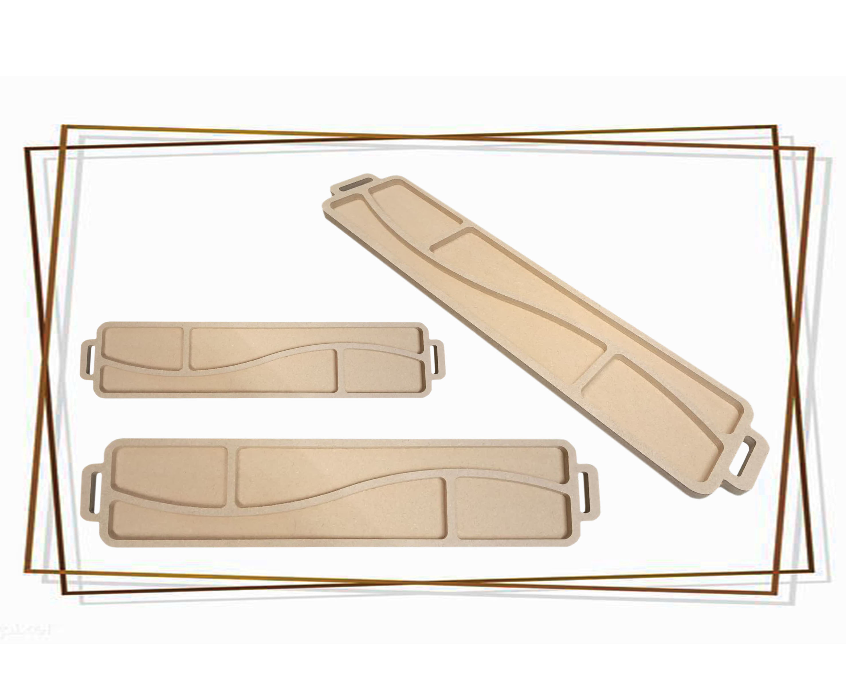 بیس خام MDF سینی مزه تقسیم دار