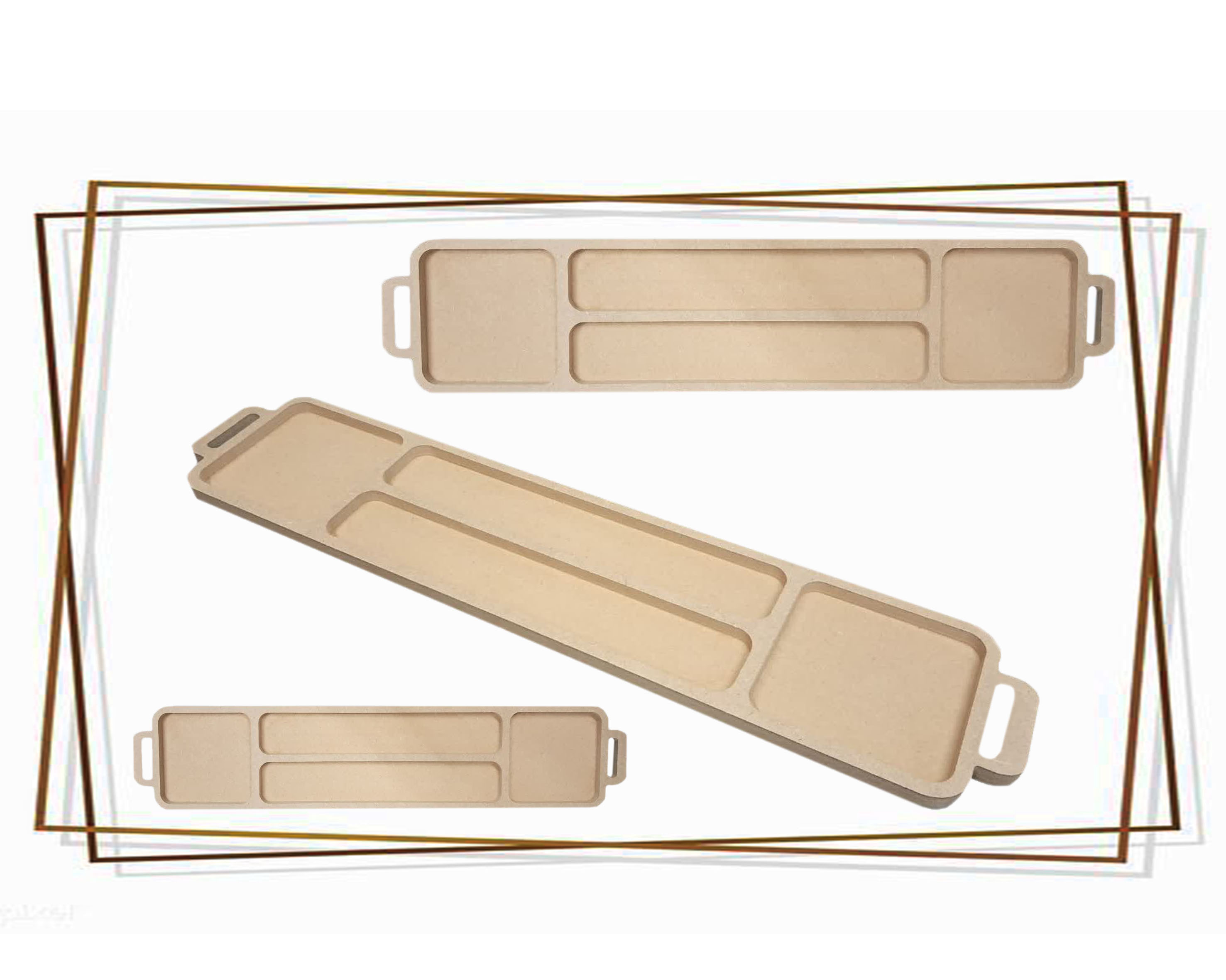 بیس خام MDF سینی مزه تقسیم دار