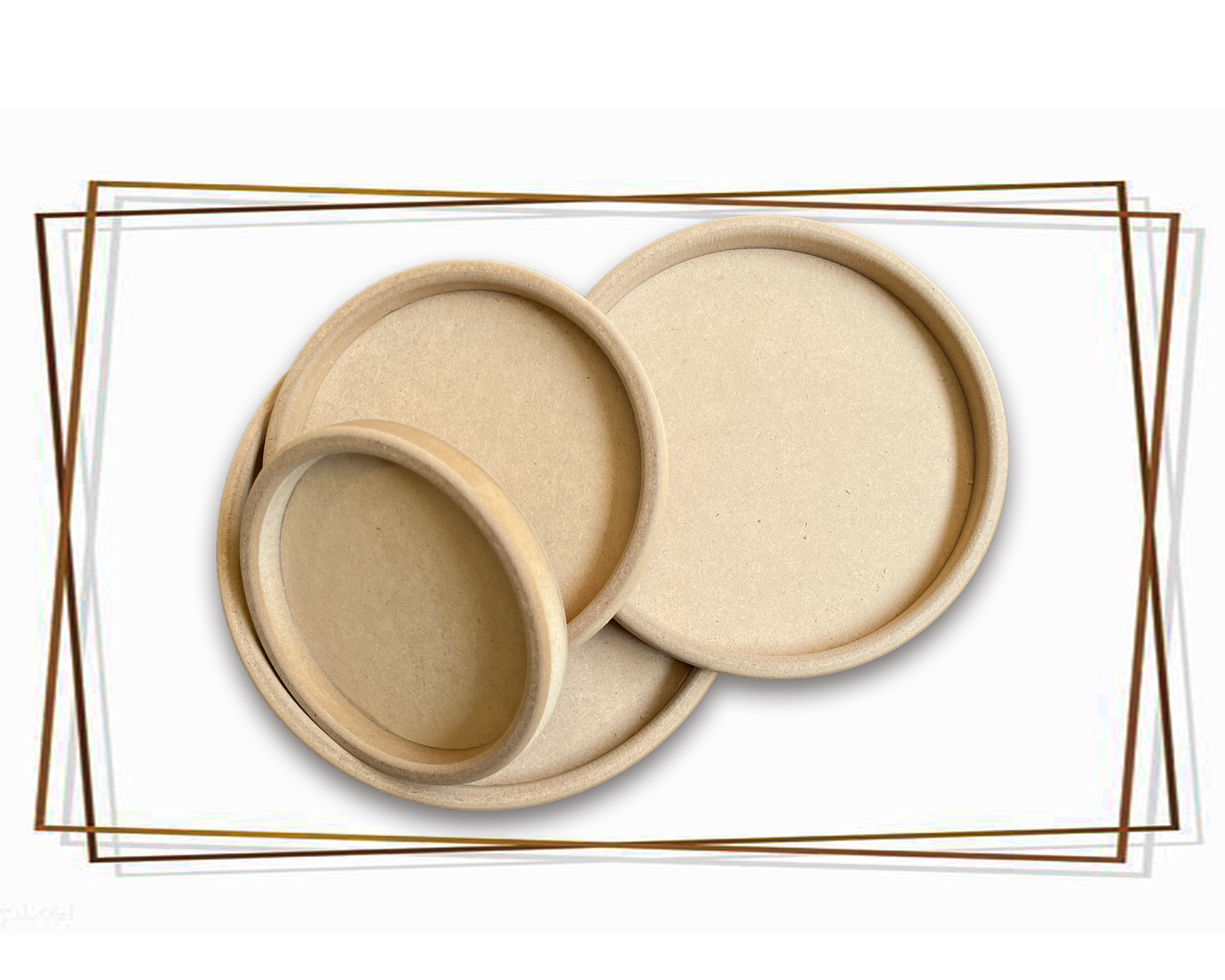 بیس خام MDF سینی قاب گرد لبه دار
