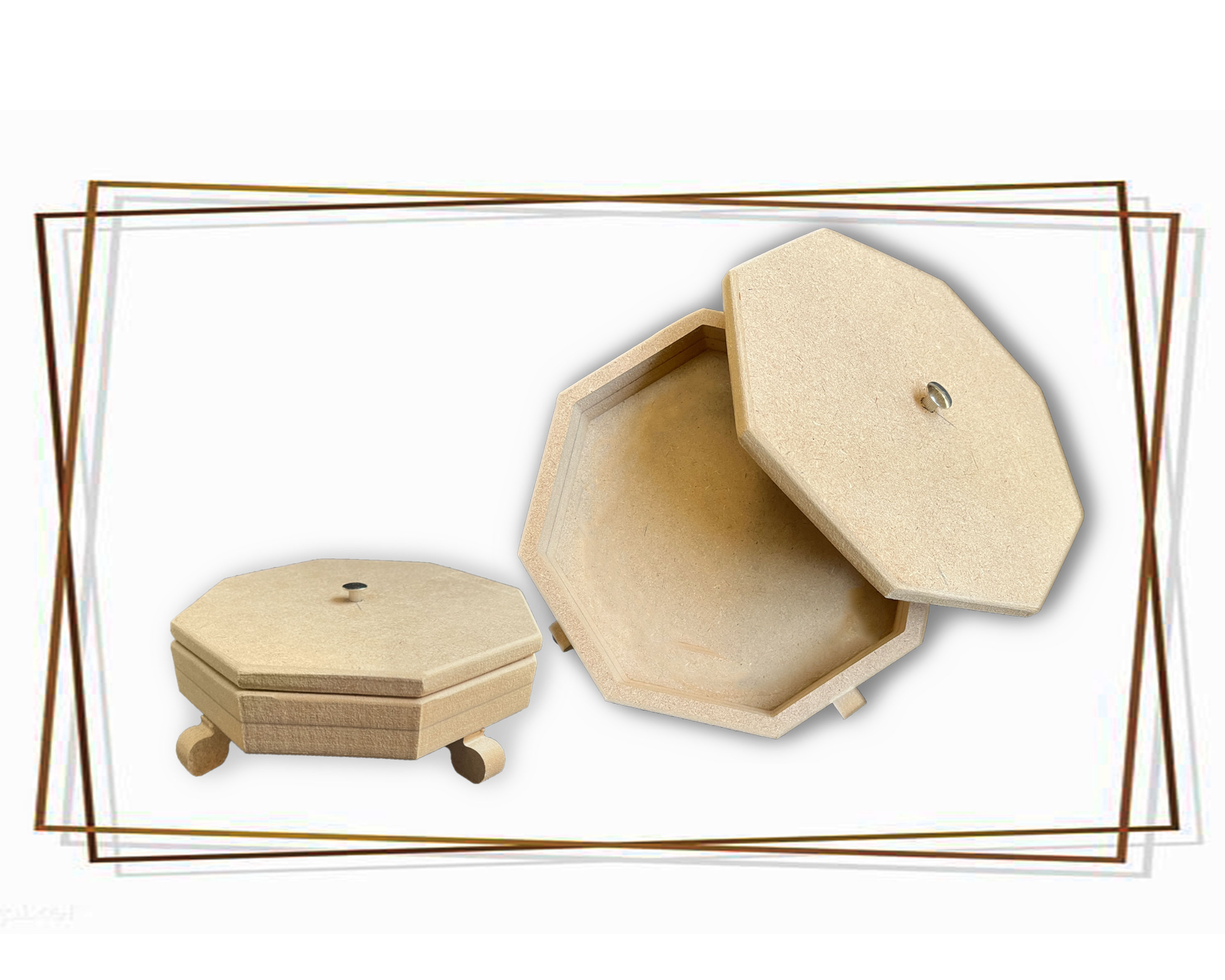 بیس خام MDF شکلات خوری 8 ضلعی
