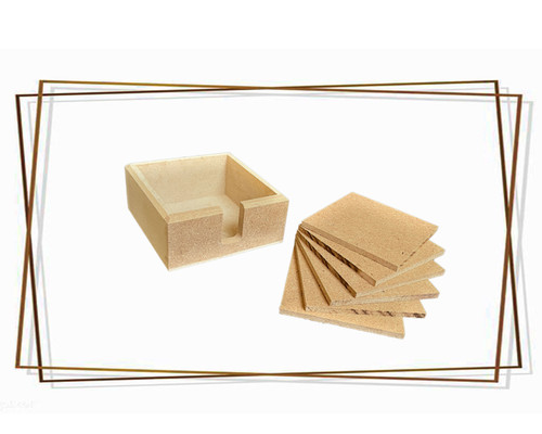 بیس خام MDF باکس و زیر لیوانی ساده